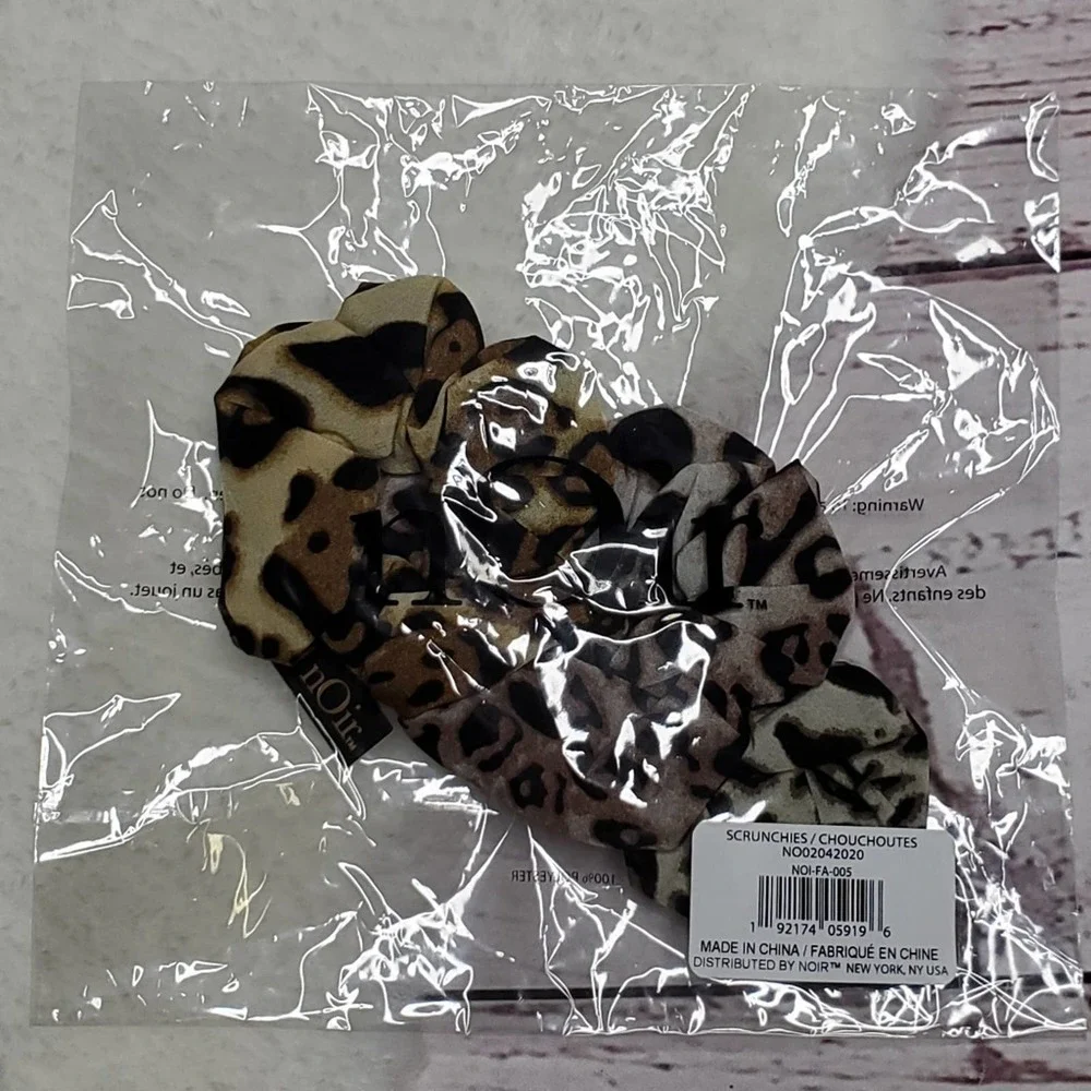 nOir Jewelry Ombre Leopard Scrunchies - Set of 3